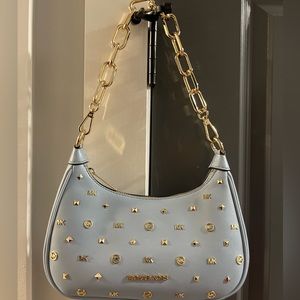 blue michael kors purse